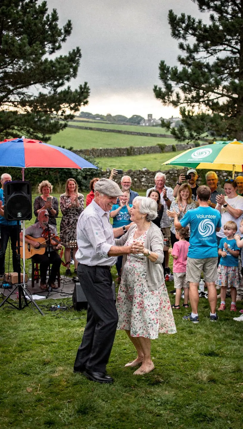 Retirees enjoying dance class at meetup event